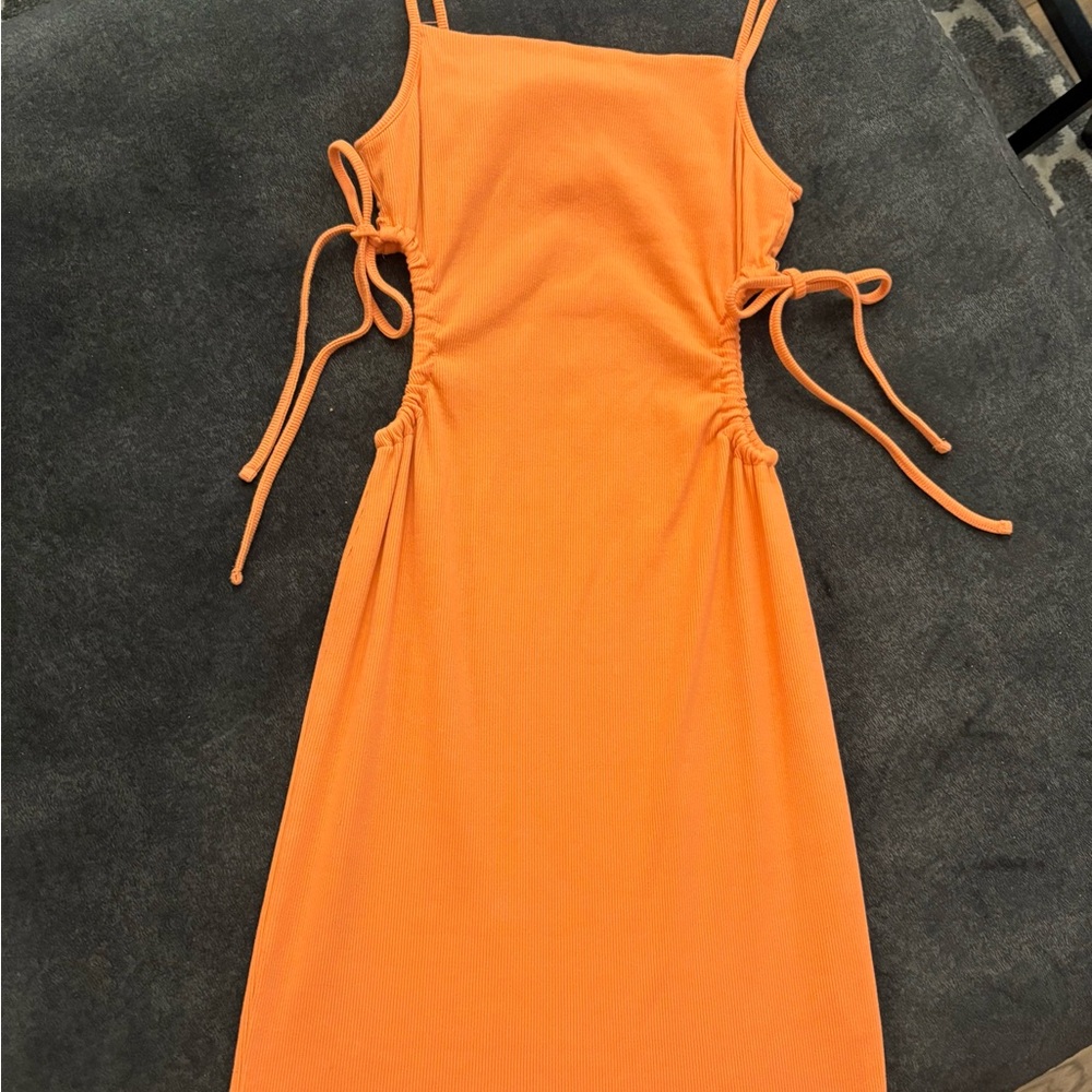 Zara Orange Open Tie Side Mini Dress-M